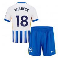 Camiseta Brighton Danny Welbeck #18 Primera Equipación Replica 2024-25 para niños mangas cortas (+ Pantalones cortos)